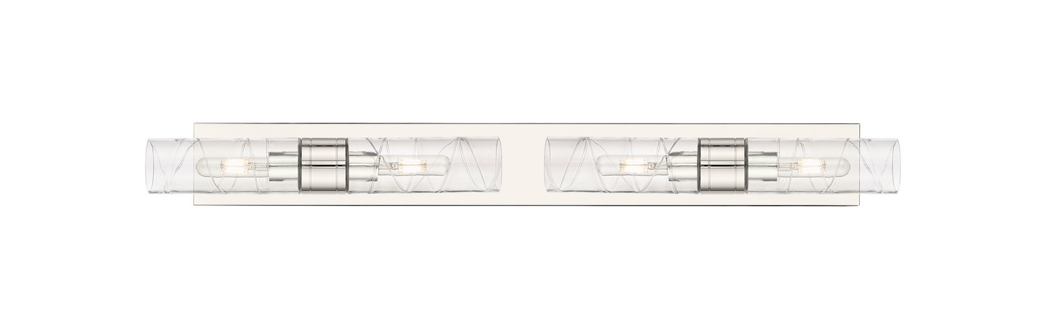 Four Light Bath Vanity by Innovations - Downtown Urban Collection, Polished Nickel Finish - 617S-4W-PN-G617-8DE