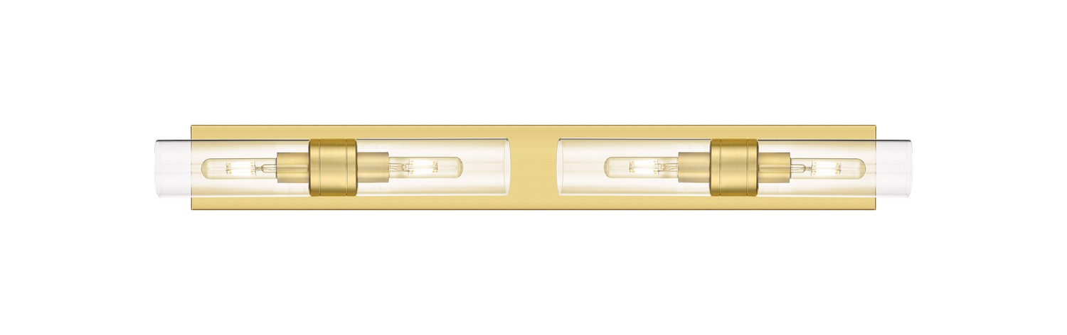 Four Light Bath Vanity by Innovations - Downtown Urban Collection, Satin Gold Finish - 617S-4W-SG-G617-8CL