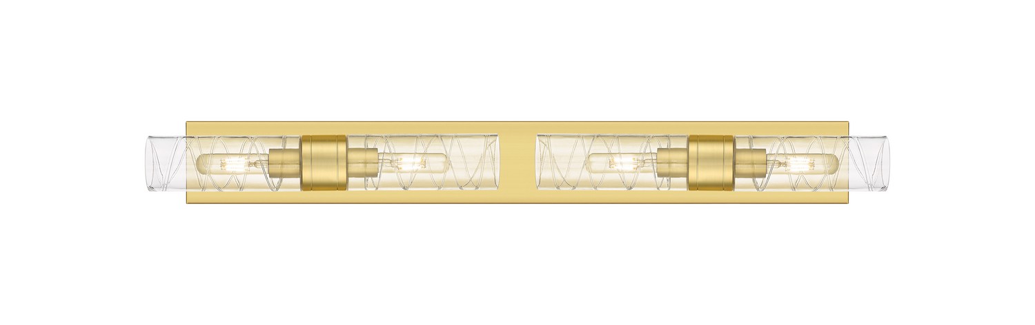 Four Light Bath Vanity by Innovations - Downtown Urban Collection, Satin Gold Finish - 617S-4W-SG-G617-8DE