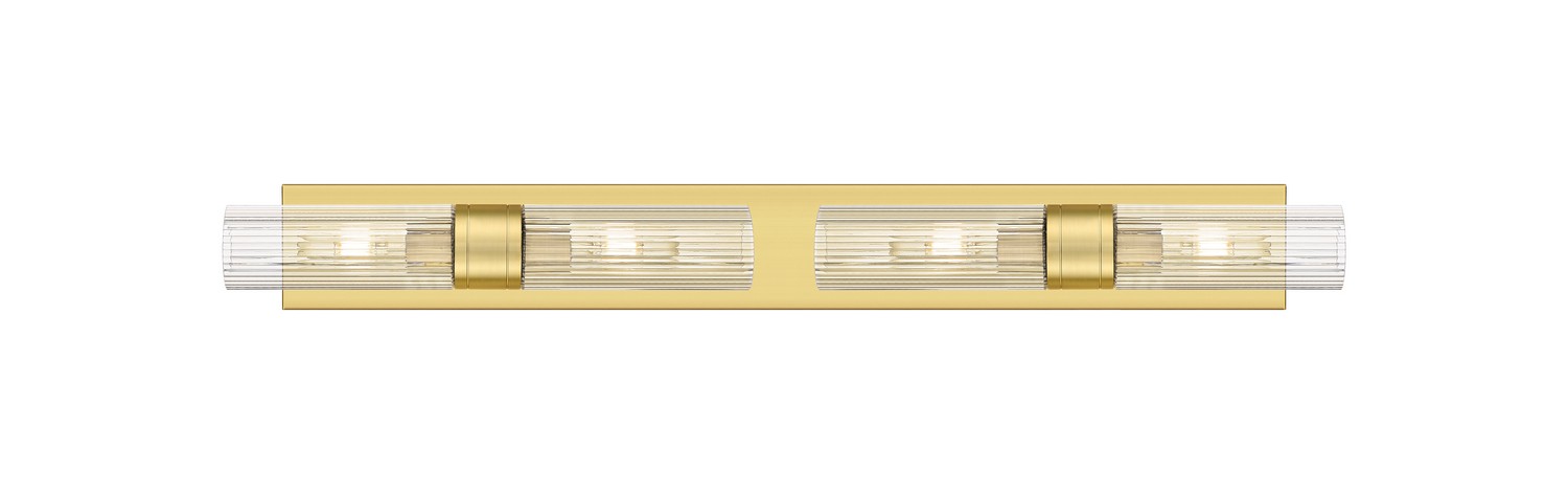 Four Light Bath Vanity by Innovations - Downtown Urban Collection, Satin Gold Finish - 617S-4W-SG-G617-8SCL
