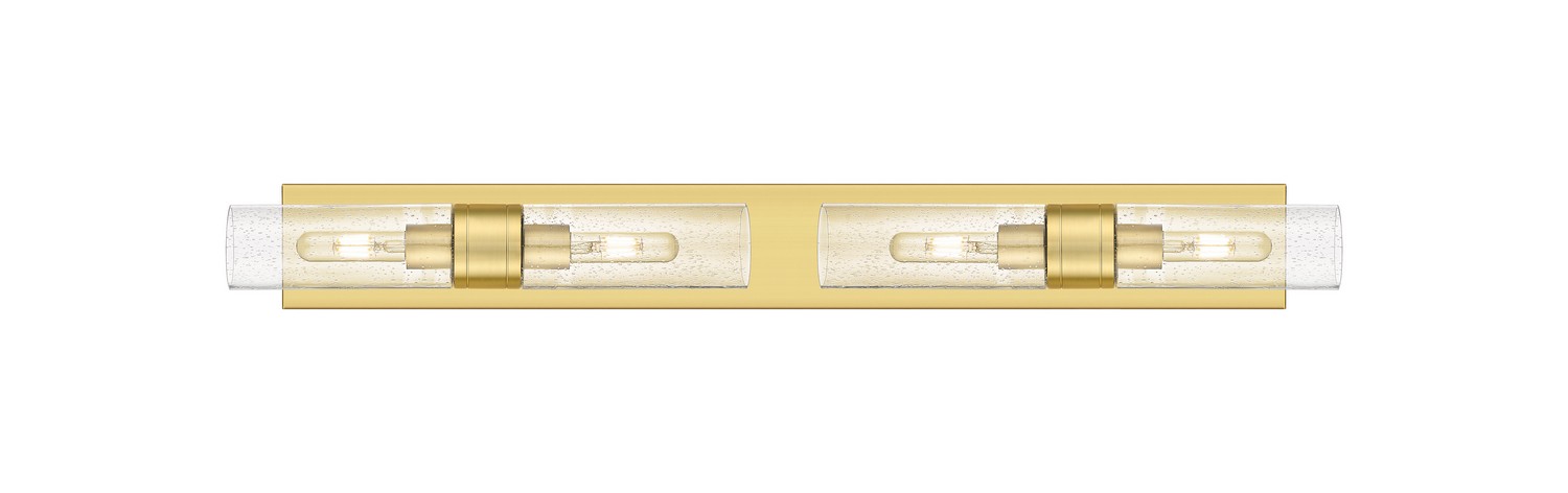 Four Light Bath Vanity by Innovations - Downtown Urban Collection, Satin Gold Finish - 617S-4W-SG-G617-8SDY
