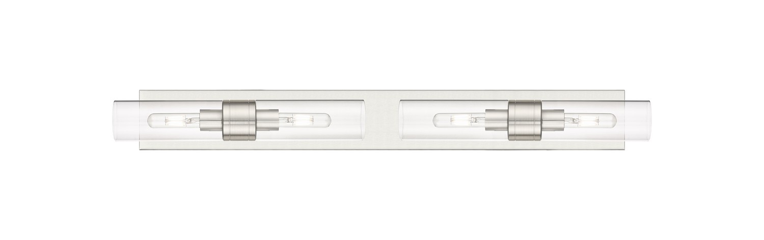Four Light Bath Vanity by Innovations - Downtown Urban Collection, Satin Nickel Finish - 617S-4W-SN-G617-8CL