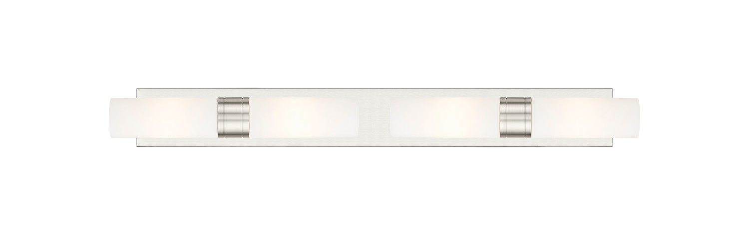 Four Light Bath Vanity by Innovations - Downtown Urban Collection, Satin Nickel Finish - 617S-4W-SN-G617-8WH