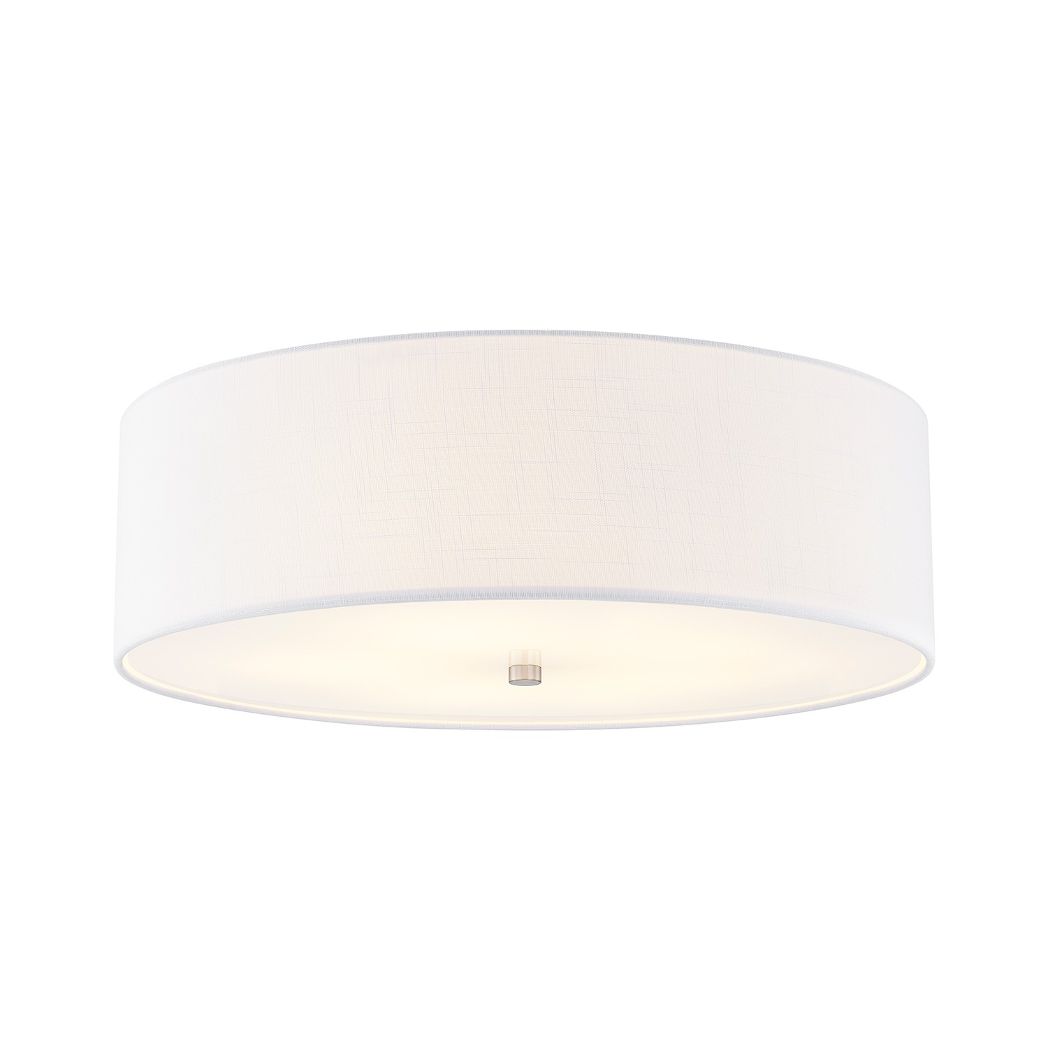 Photos - Chandelier / Lamp Classic Justice Design Brushed Nickel Flush-Mount from the Textile Collection FAB-9732-WHTE-NCKL 