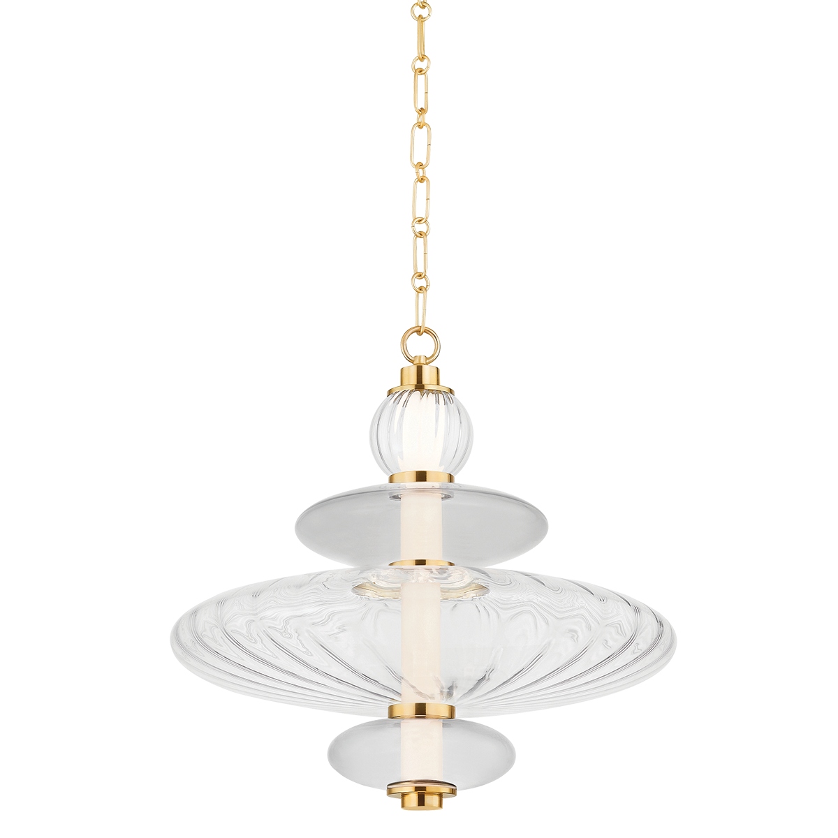 Photos - Chandelier / Lamp Hudson Valley Aged Brass LED Pendant from the Williams Collection 2619-AGB