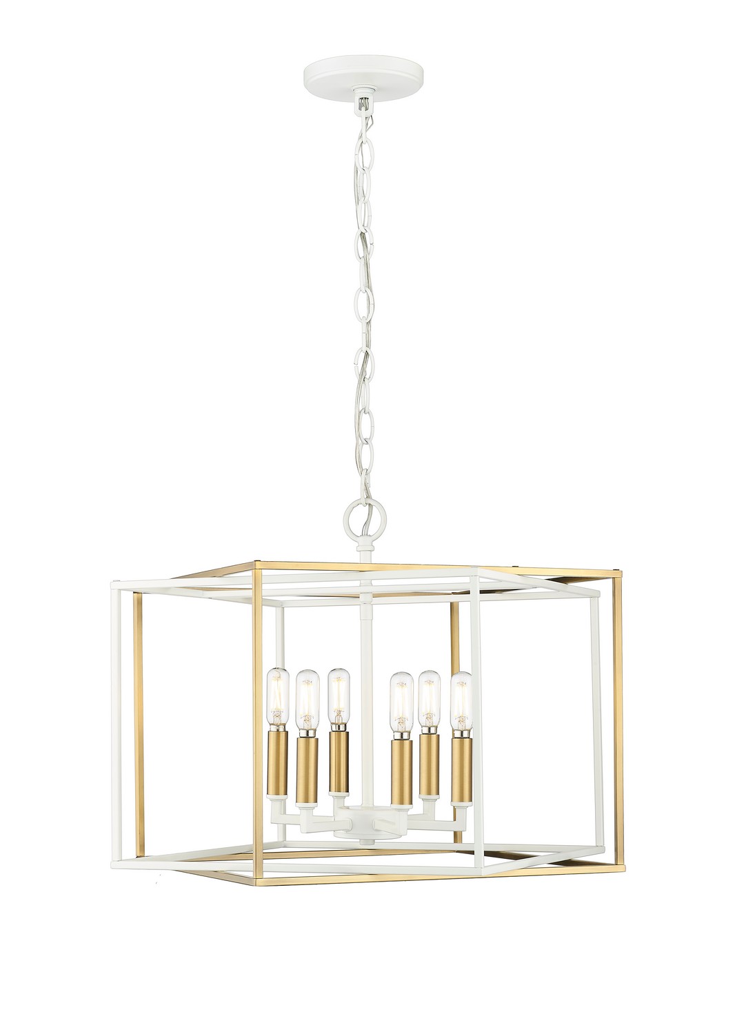 Matte White Vintage Brass Pendant from the Lowe Collection