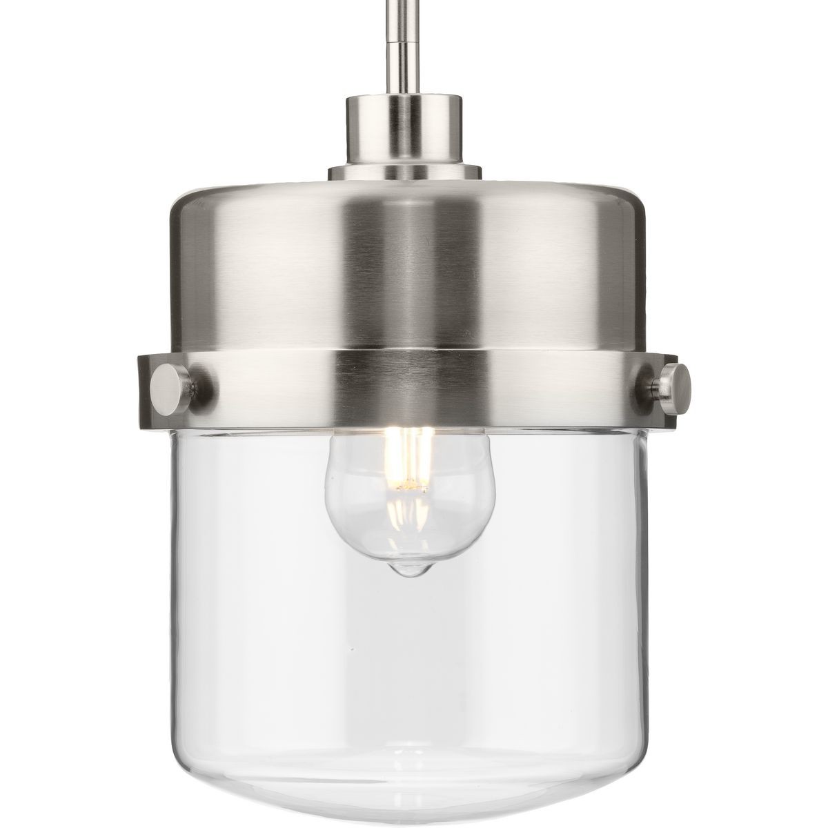 Brushed Nickel Pendant From The Beckner Collection