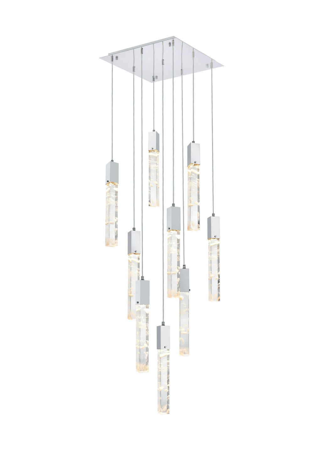 Chrome And Clear Pendant from the Aurora Collection