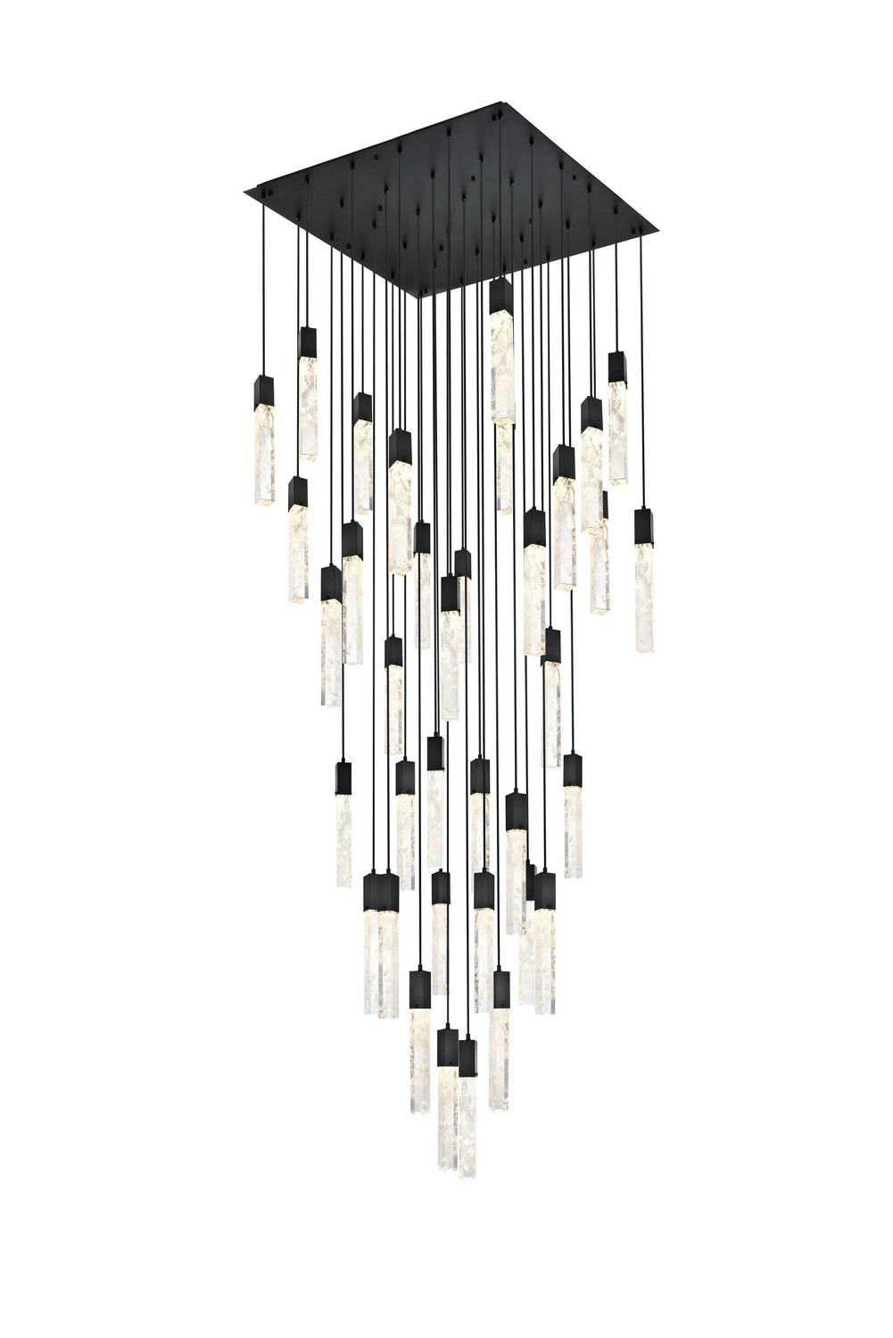 Photos - Chandelier / Lamp Elegant Lighting Black And Clear 36 Light Chandelier from the Aurora Collection 2088G42BK