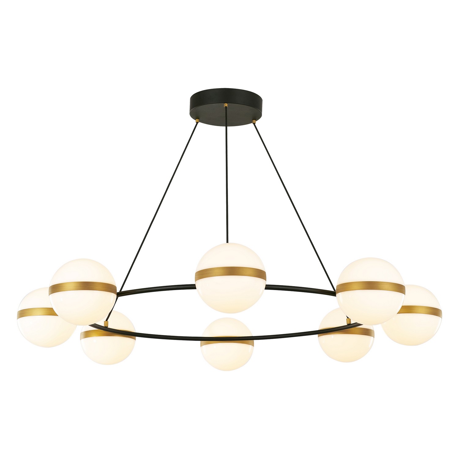 Photos - Chandelier / Lamp Wide Alora Matte Black Brushed Gold LED Chandelier from the Tagliato Collection CH302008MBBG-UNV