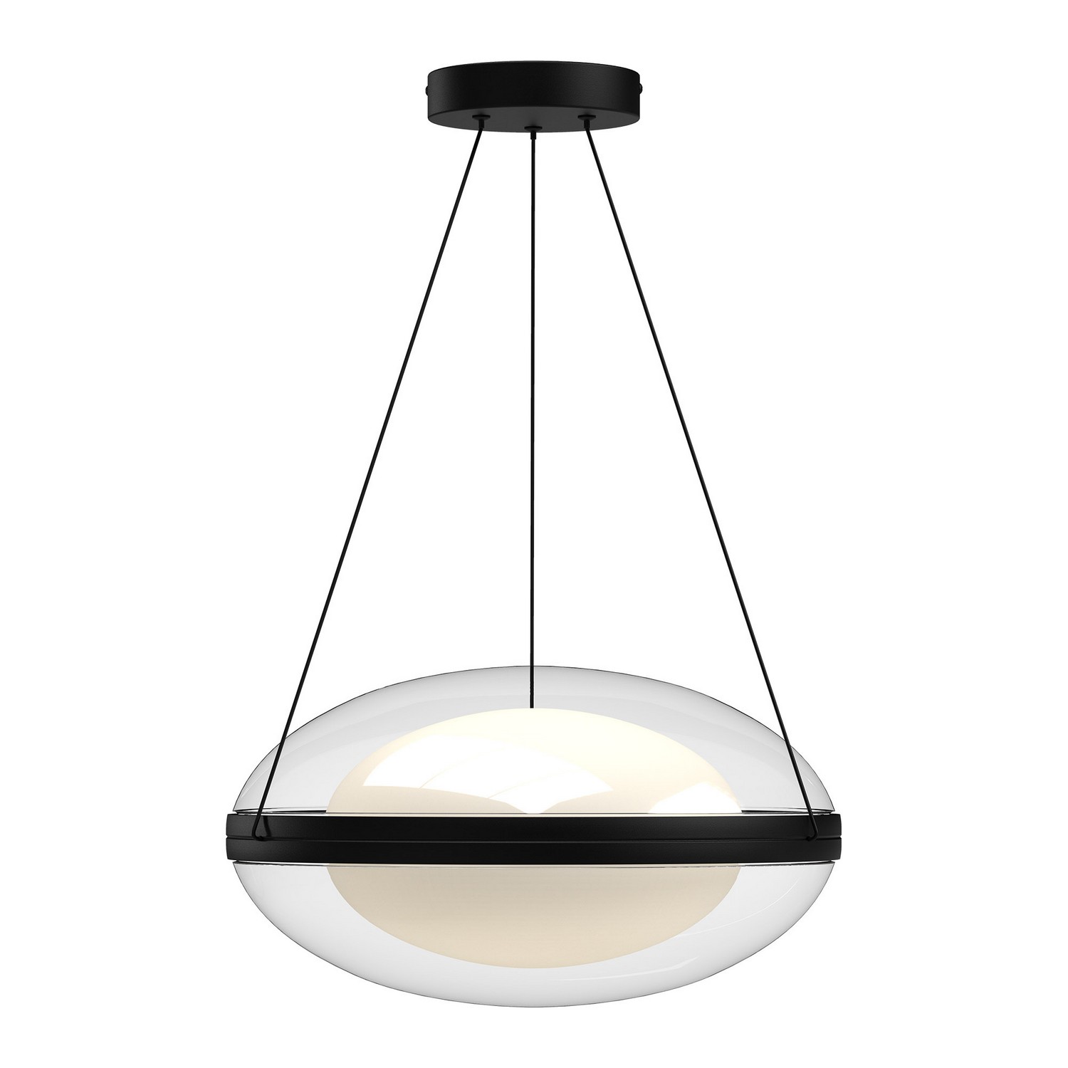 Photos - Chandelier / Lamp Virgo Kuzco Black Opal Glass LED Pendant from the  Collection PD76316-BK/OP-UNV 