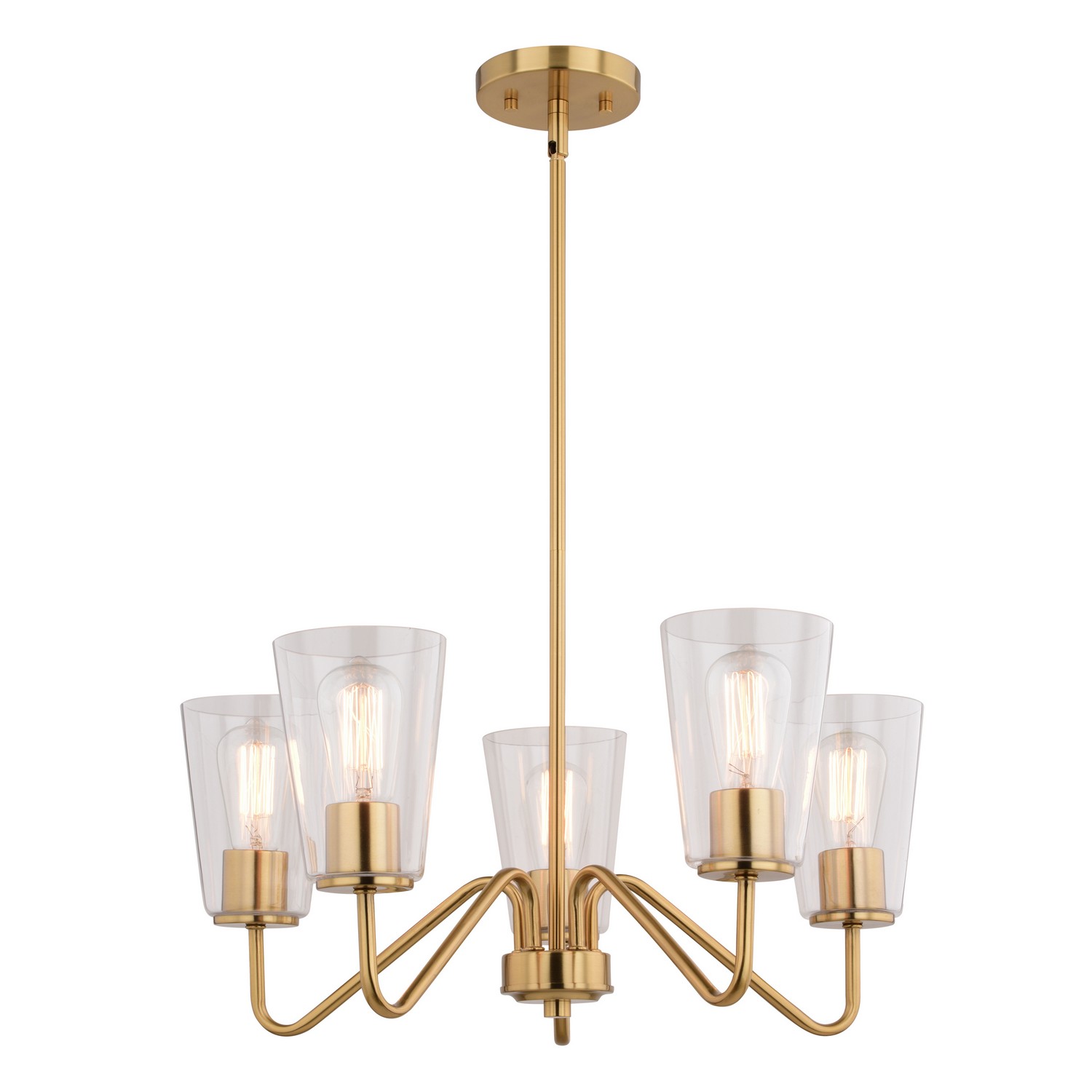 Photos - Chandelier / Lamp Vaxcel Muted Brass Chandelier from the Beverly Collection H0286