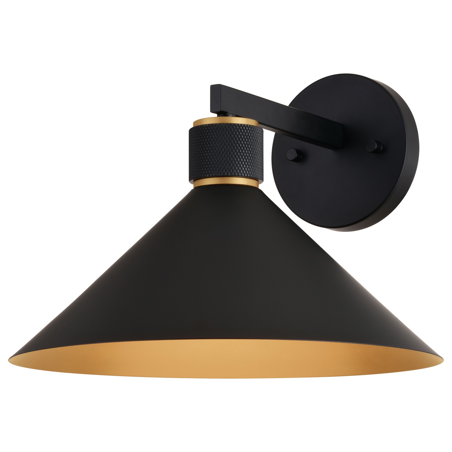 Matte Black and Gold Outdoor Wal Mount from the Dunbar Collection