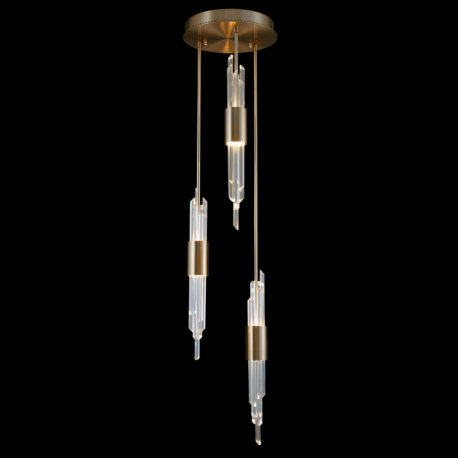 Photos - Chandelier / Lamp Allegri Brushed Champagne Gold LED Foyer Pendant from the Lucca Collection 037951-038-FR001 