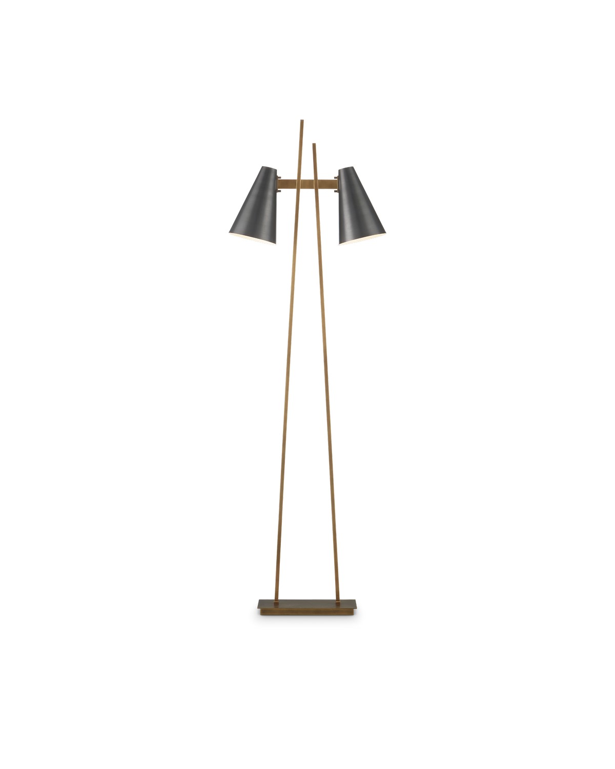 Photos - Chandelier / Lamp Currey & Company Oil Rubbed Bronze Antique Brass LED Floor Lamp from the Duet Collection 8000-0163