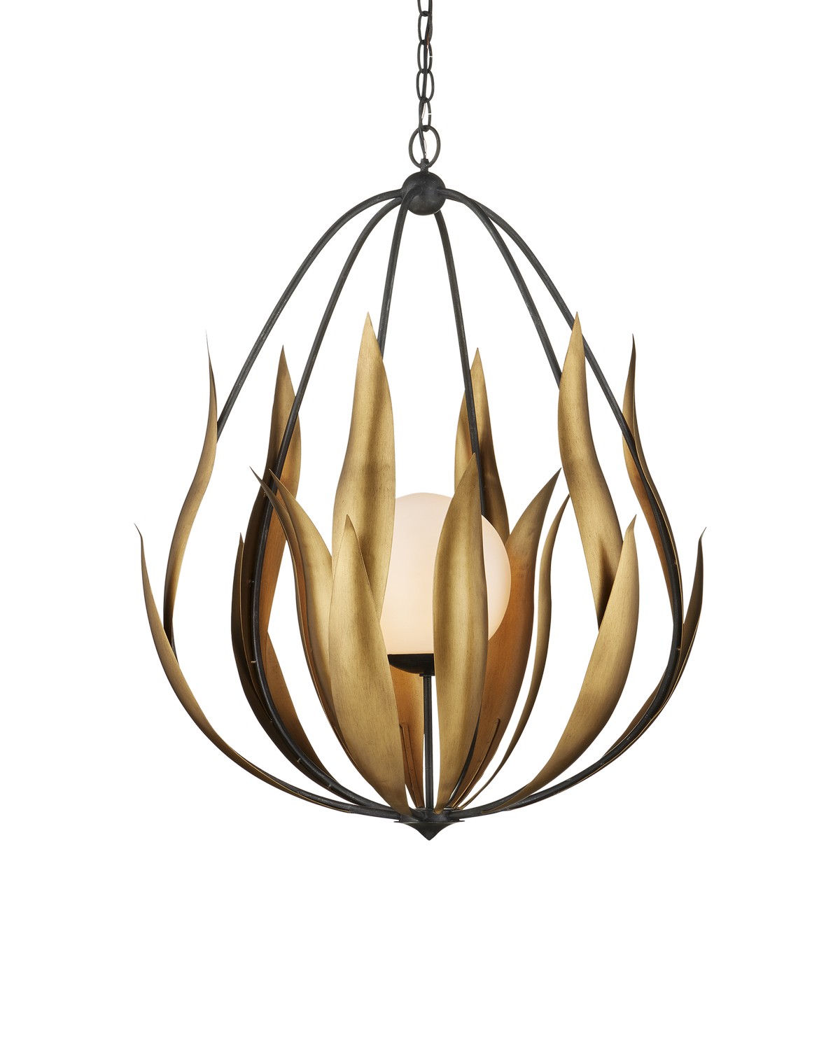 Photos - Chandelier / Lamp Currey & Company Aged Steel Brass White Chandelier from the Endymion Collection 9000-1250