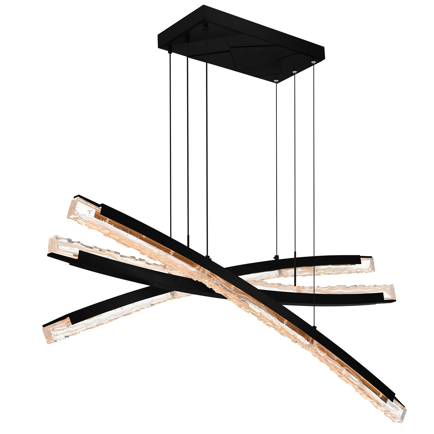 CWI Lighting 1710P50-3-101 Saber LED 50 inch Black Chandelier Ceiling Light
