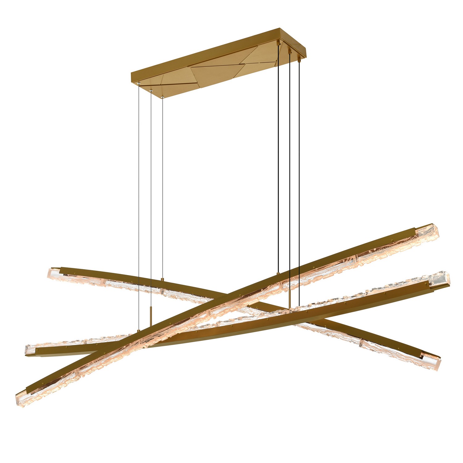 CWI Lighting 1710P70-3-624 Saber LED 70 inch Brass Chandelier Ceiling Light