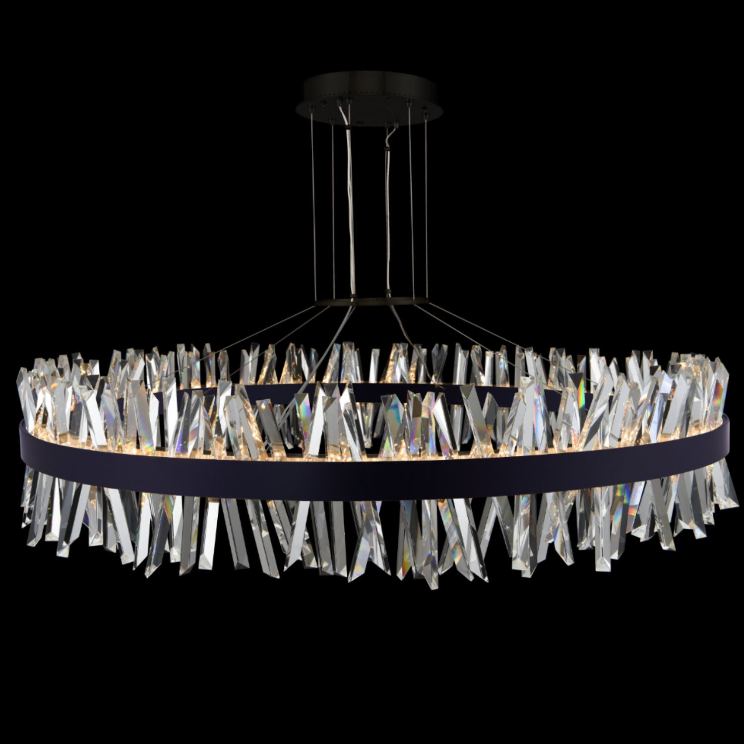 Allegri 030257-052 Glacier 60 inch Matte Black Pendant Ceiling Light