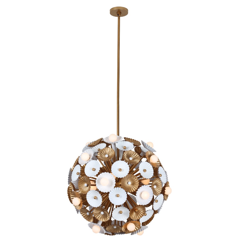 KALC 520356WVB 28 Light Pendant White and Vintage Brass Number Of Bulbs 28