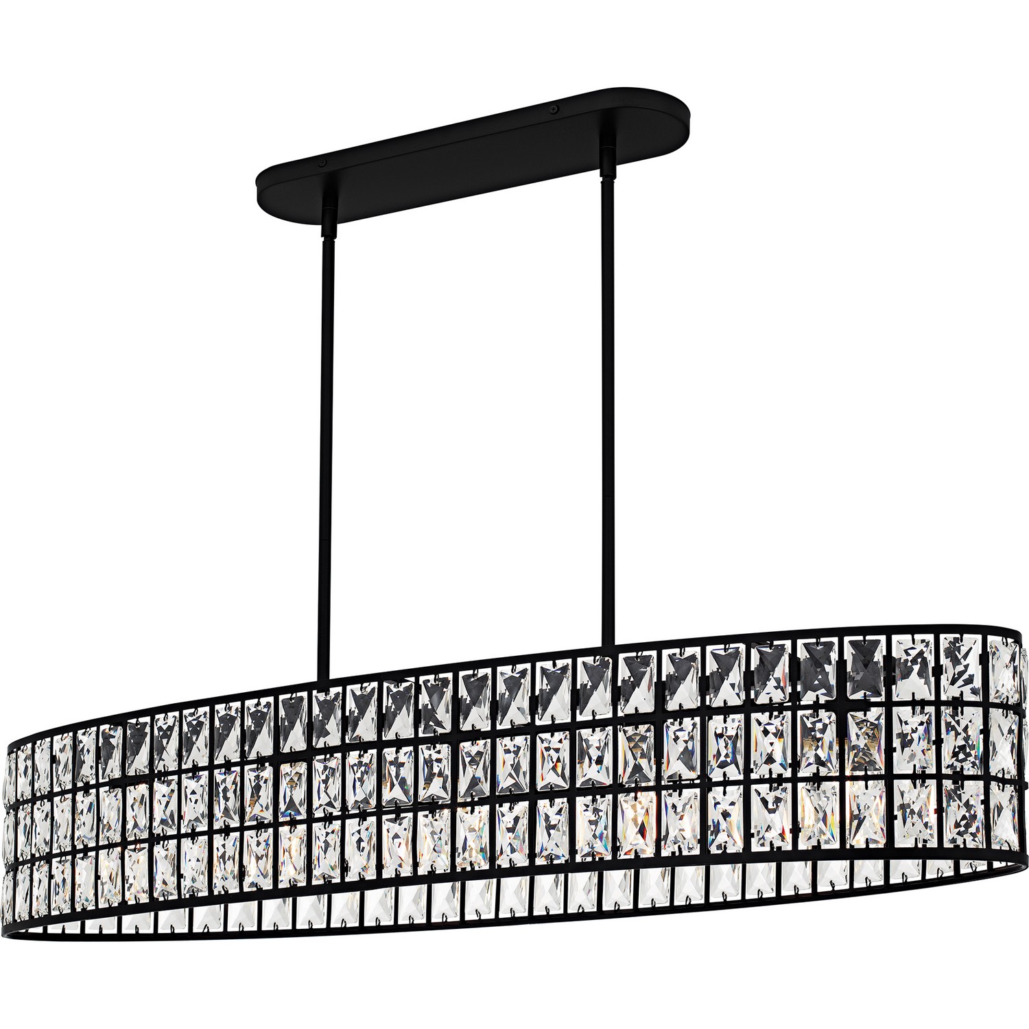 Matte Black Linear Chandelier From The Gibson Collection-image