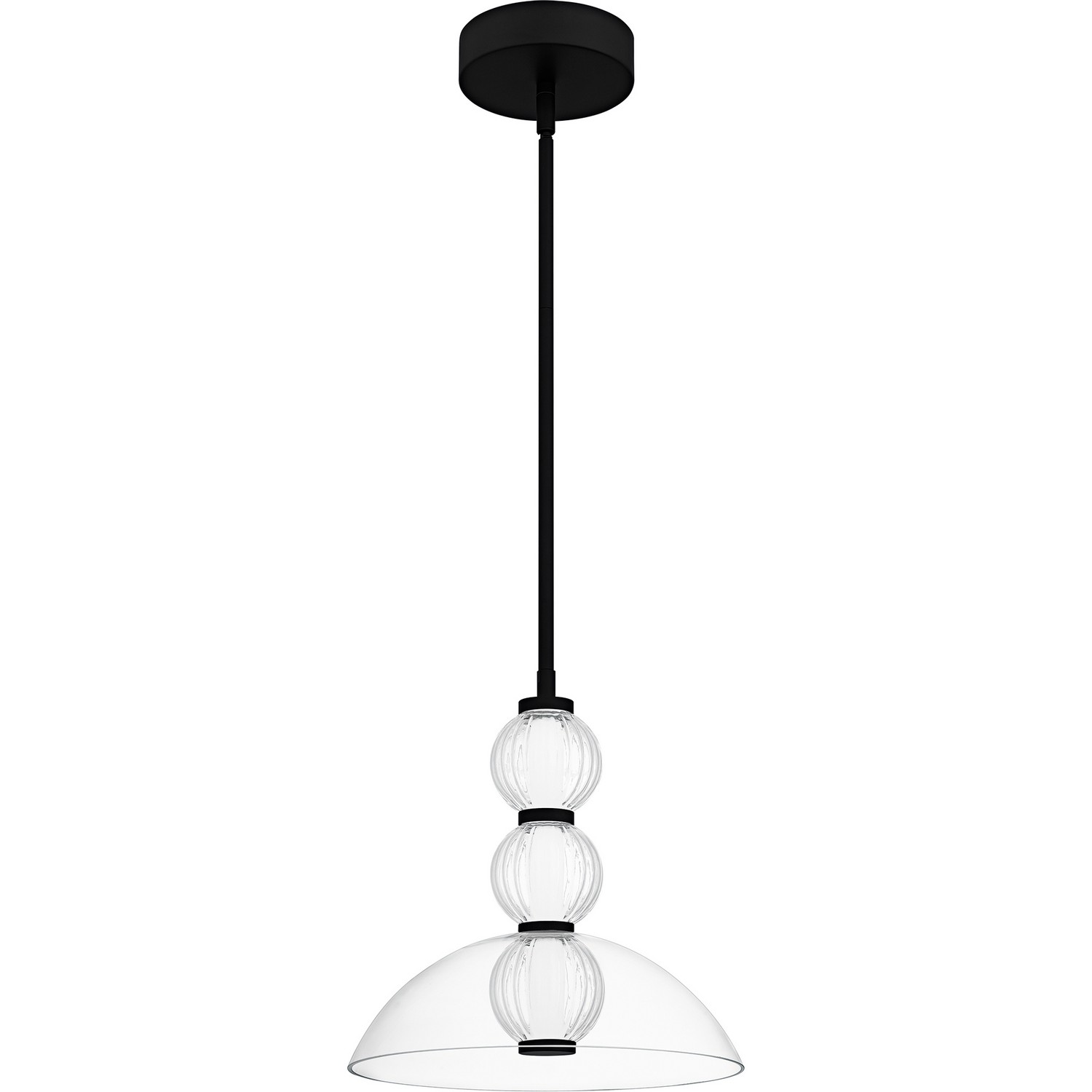 Photos - Chandelier / Lamp Quoizel Matte Black LED Pendant from the Elway Collection PCELW1812MBK 