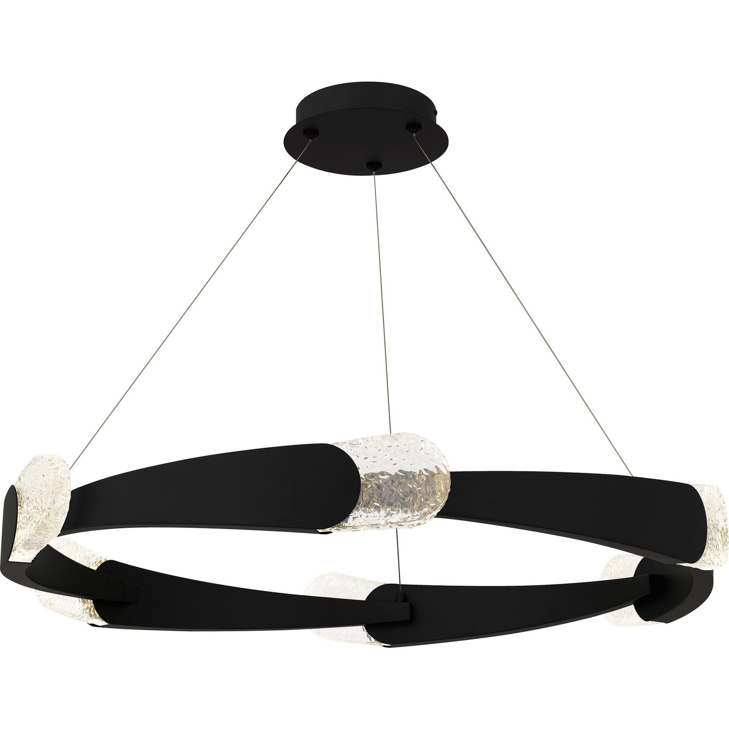 Matte Black LED Pendant from the Saffron Collection