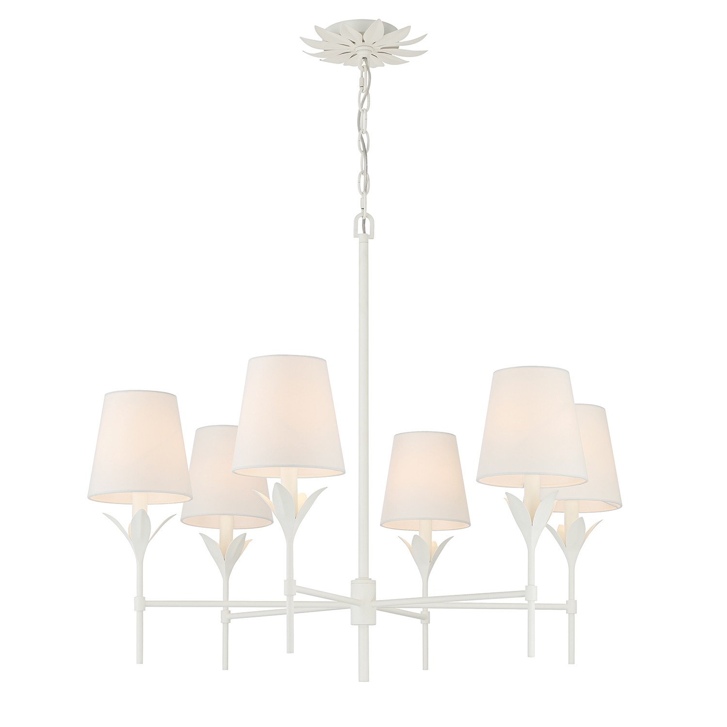 Matte White Chandelier From The Broche Collection-image