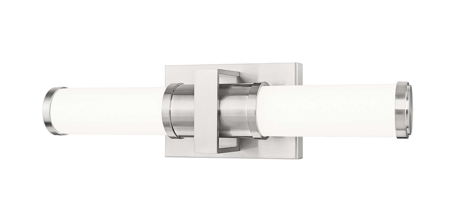 Photos - Chandelier / Lamp Wide Z-Lite Brushed Nickel LED Bathroom Vanity Light from the Idris Collection 1019-18W-BN-LED