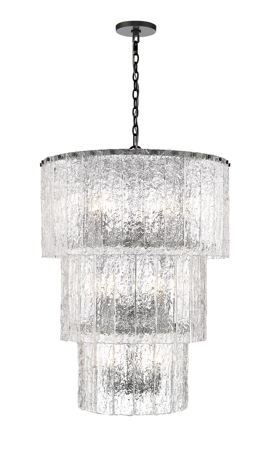 12 Light Chandelier by Z-Lite - Glacier Collection, Matte Black Finish - 1943-36MB