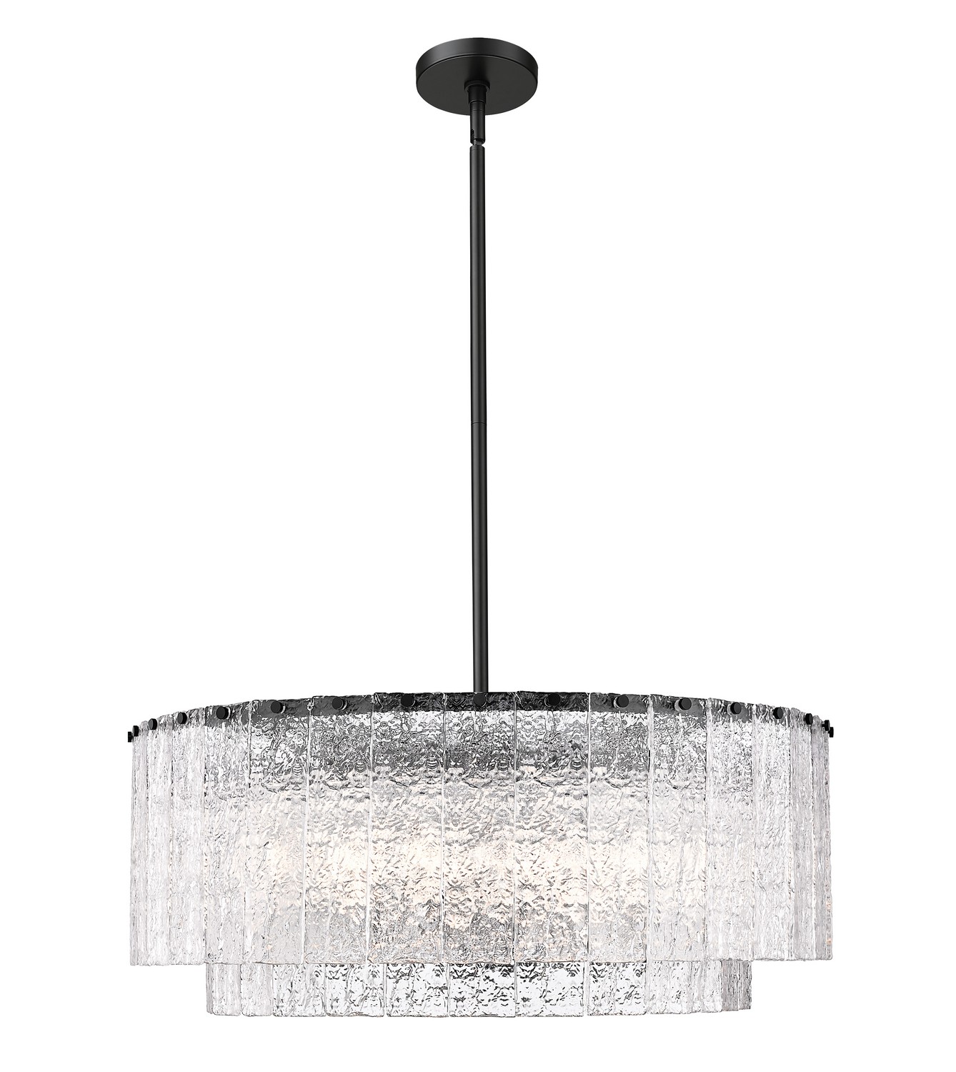 12 Light Pendant by Z-Lite - Glacier Collection, Matte Black Finish - 1943P32-2-MB