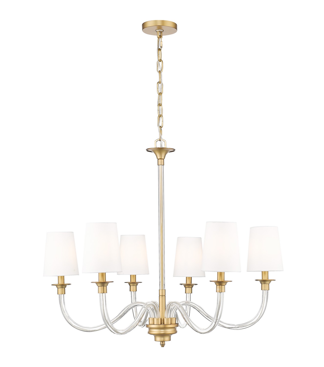 Six Light Chandelier by Z-Lite - Katerina Collection, Rubbed Brass Finish - 1950-6RB