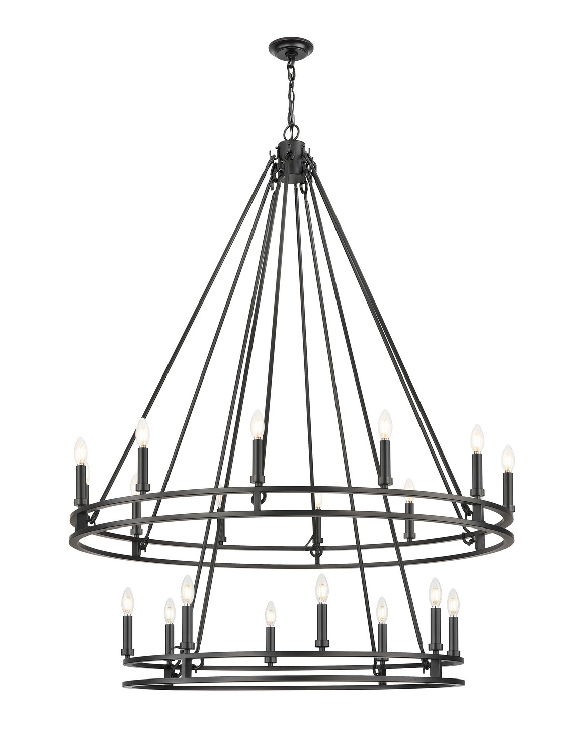 20 Light Chandelier by Z-Lite - Dennison Collection, Matte Black Finish - 4005-20MB