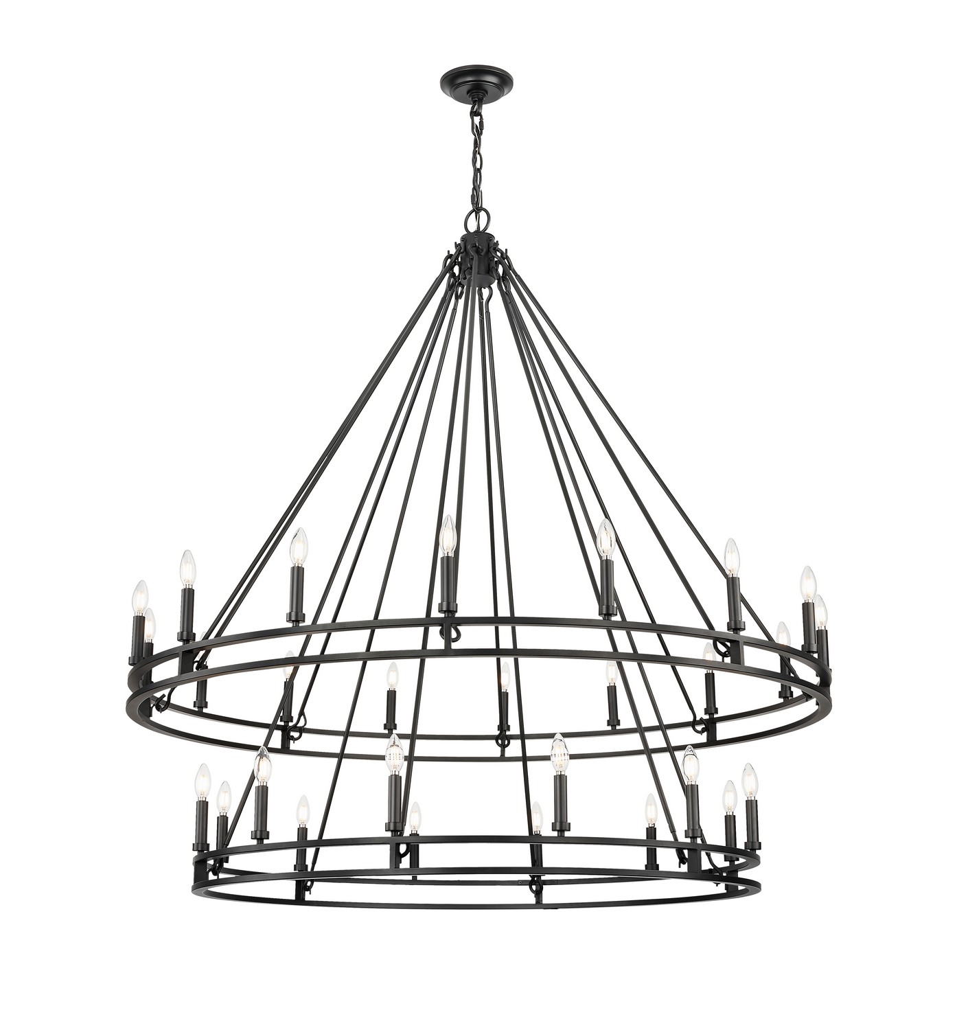 28 Light Chandelier by Z-Lite - Dennison Collection, Matte Black Finish - 4005-28MB