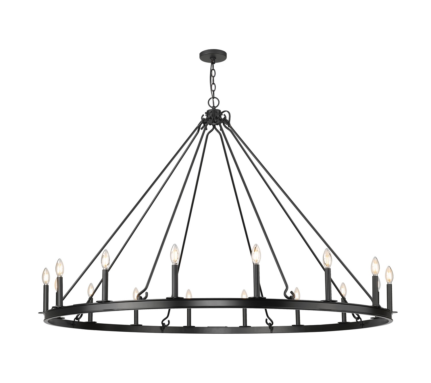 16 Light Chandelier by Z-Lite - Barclay Collection, Matte Black Finish - 482R-16MB