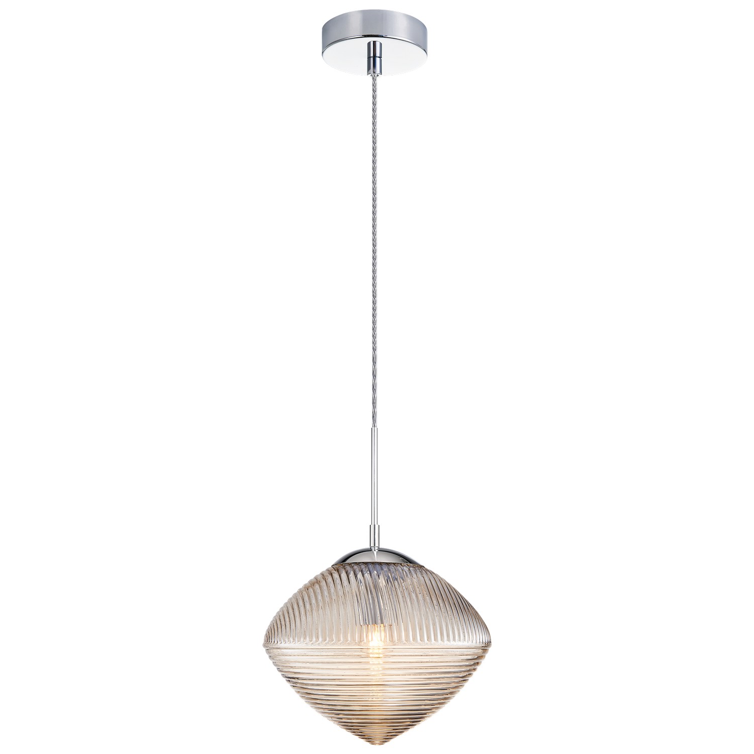 Matteo Lighting C31003CHCN Maruna 1 Light 10.25 inch Chrome and Cognac Pendant Ceiling Light