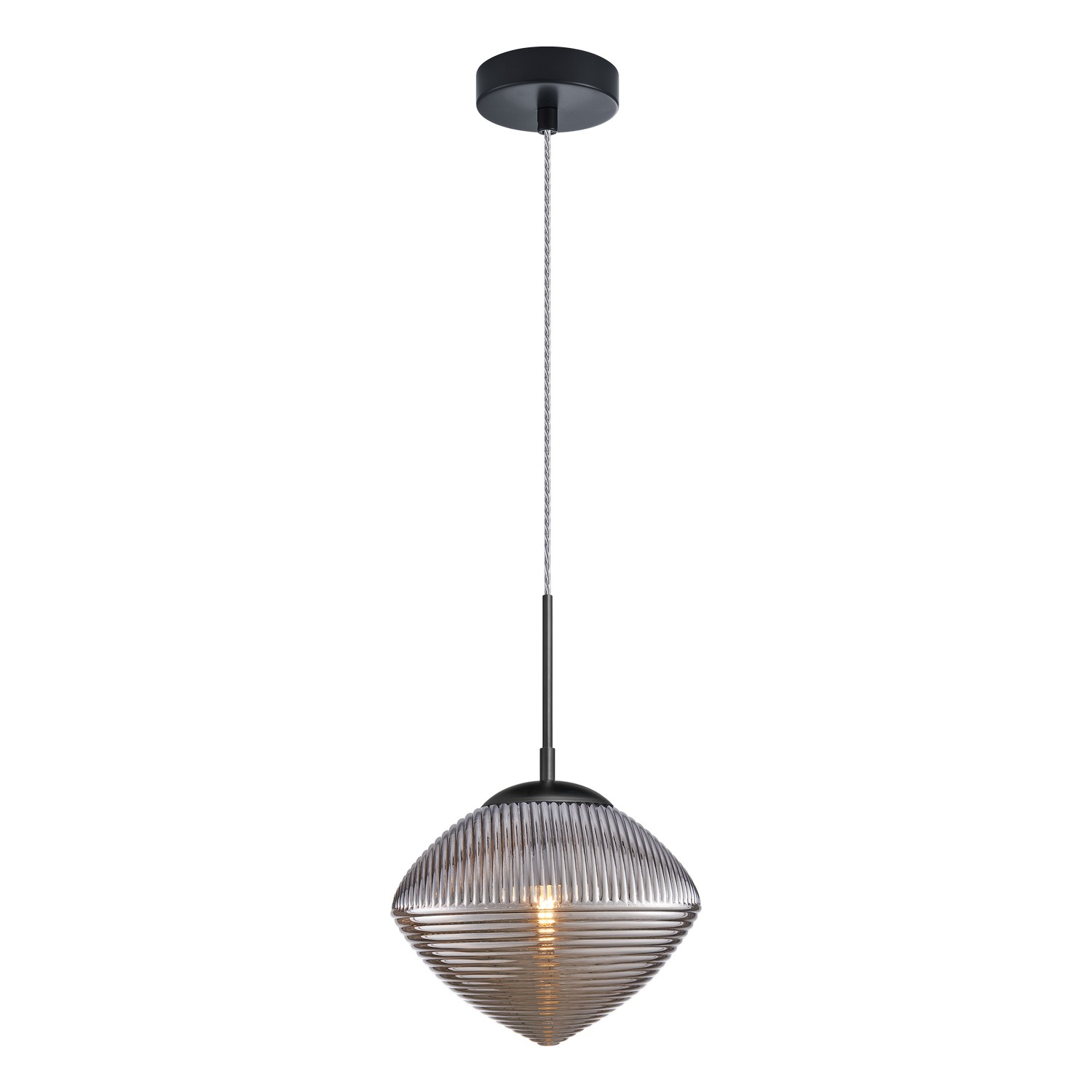 Matteo Lighting C31003MBSM Maruna 1 Light 10.25 inch Matte Black and Smoked Pendant Ceiling Light