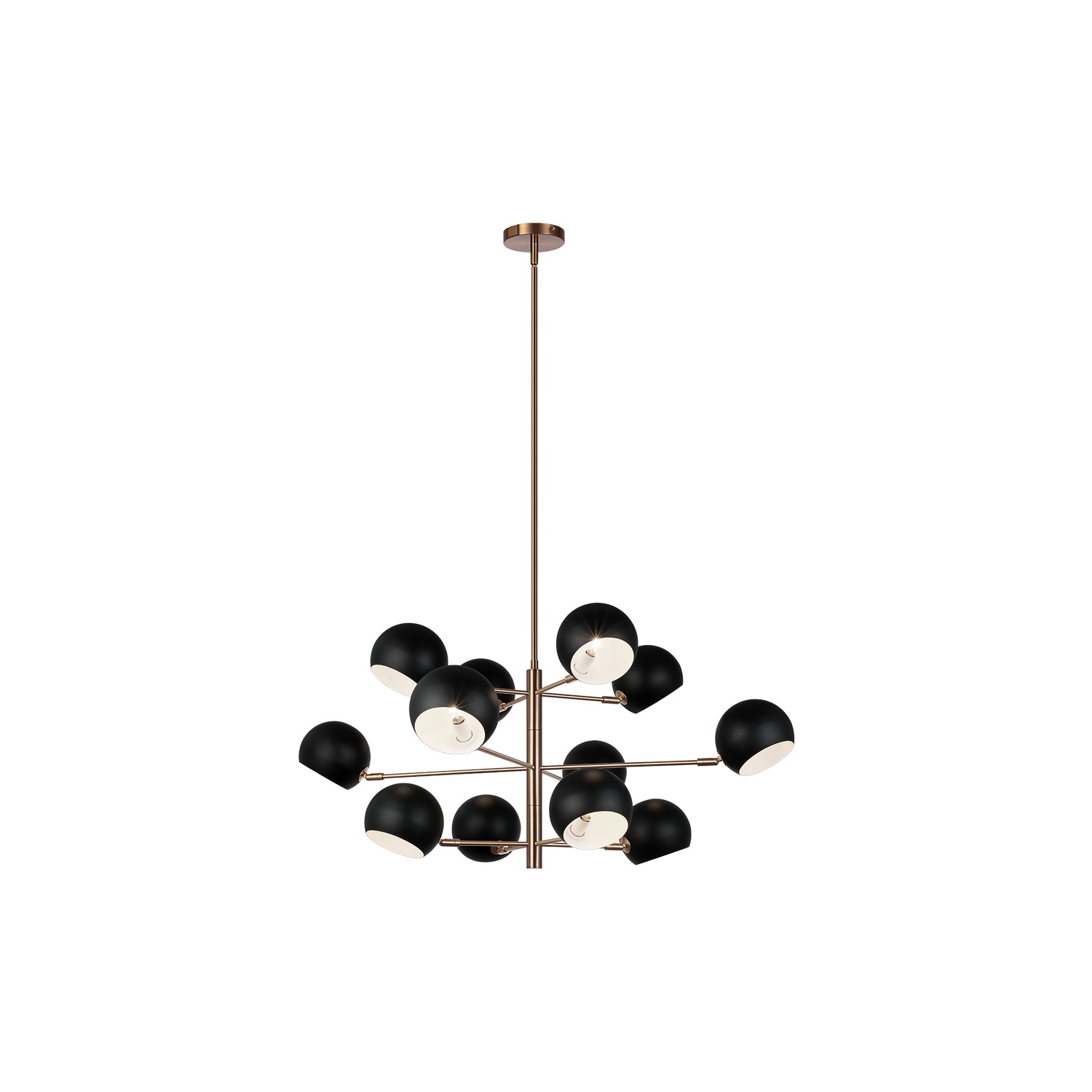 Matteo Lighting C31712MBAG Orb 12 Light 41.13 inch Matte Black Pendant Ceiling Light