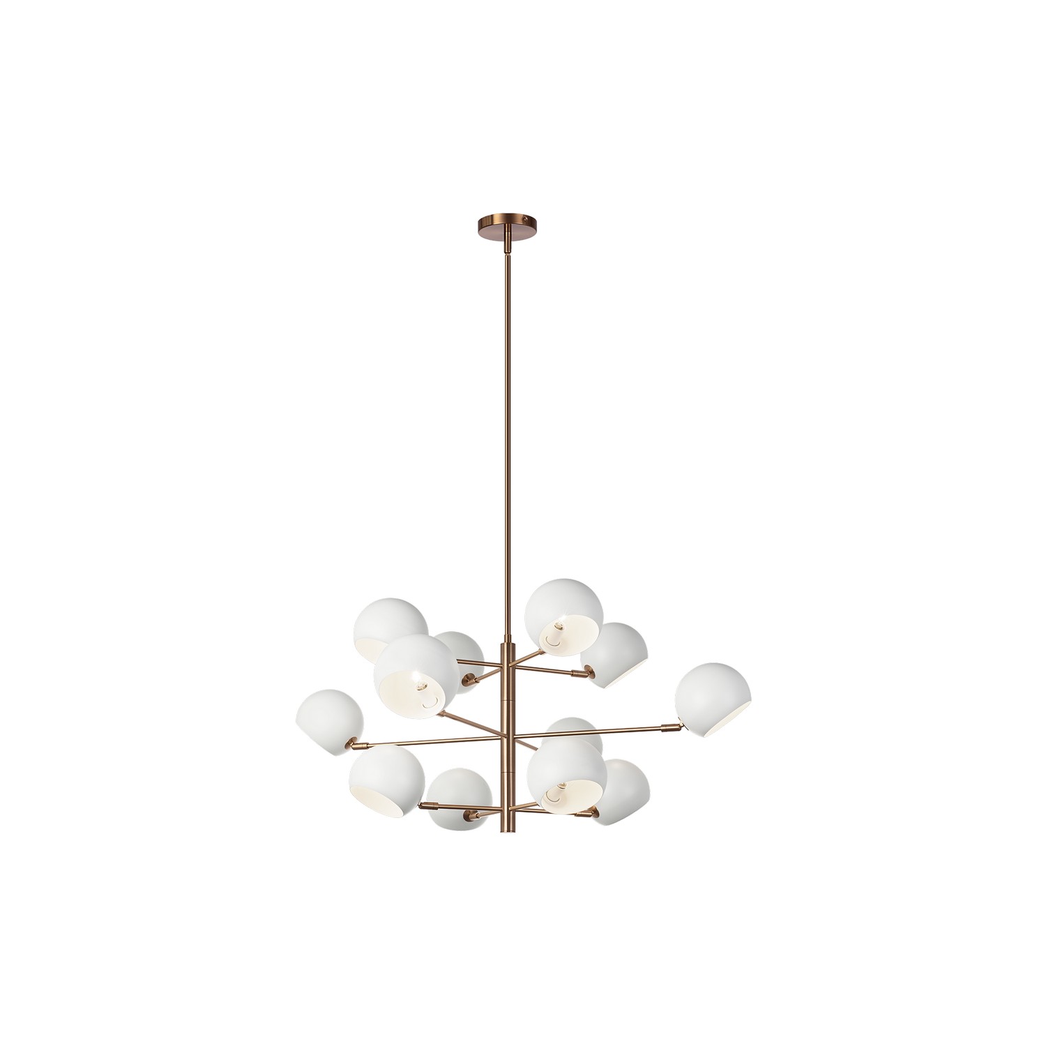 Matteo Lighting C31712MWAG Orb 12 Light 41.13 inch Matte White Pendant Ceiling Light