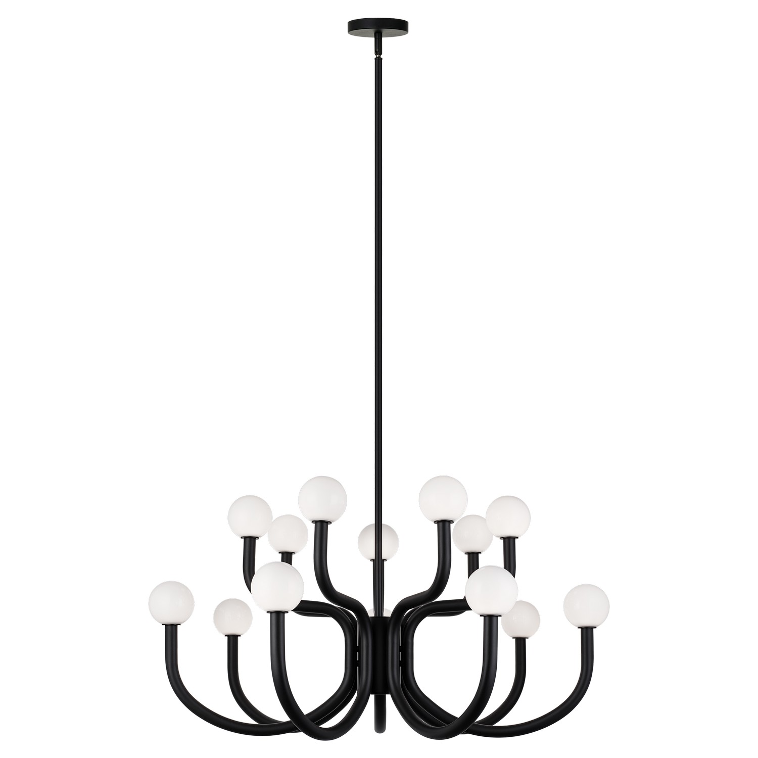 Matteo Lighting C34214MBOP Joelle 14 Light 37 inch Matte Black Pendant Ceiling Light