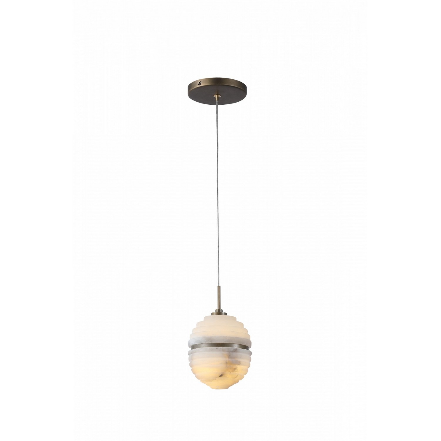 Alabaster Aged Brass Pendant from the Sedona Collection