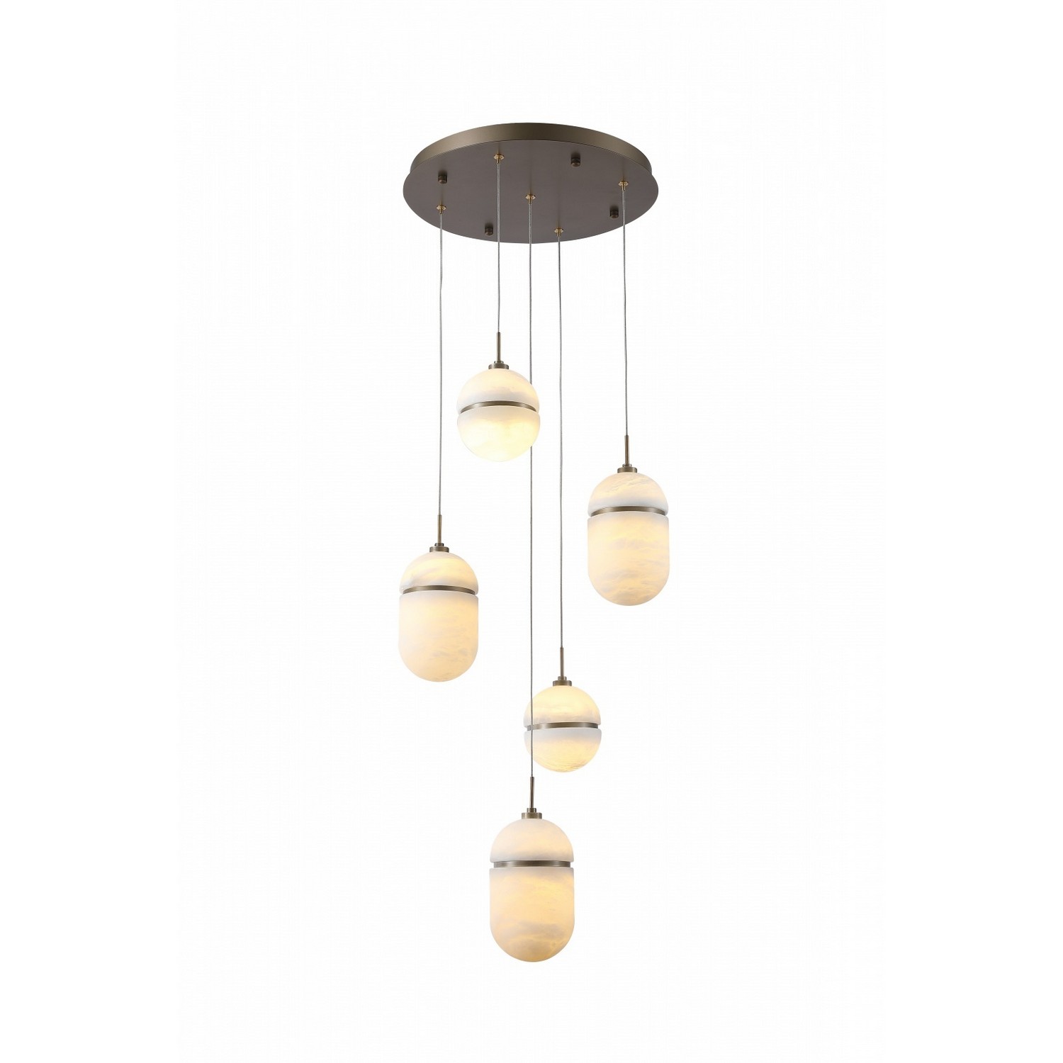 Alabaster Aged Brass Pendant from the Sedona Collection