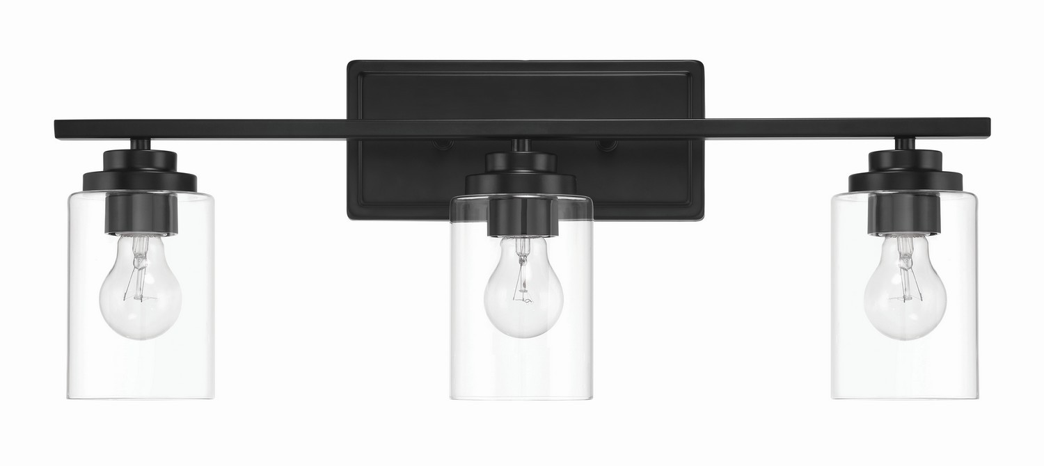 Photos - Chandelier / Lamp Craftmade Flat Black Bathroom Vanity Light from the Clark Collection 20425FB3