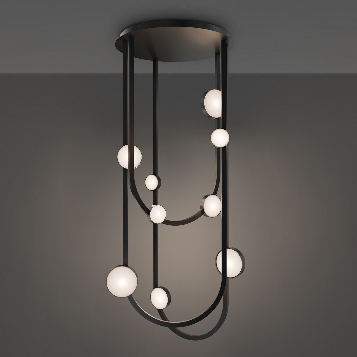 Photos - Chandelier / Lamp Modern Forms Black LED Flush Mount from the Tableau Collection FM-42551-35-BK 