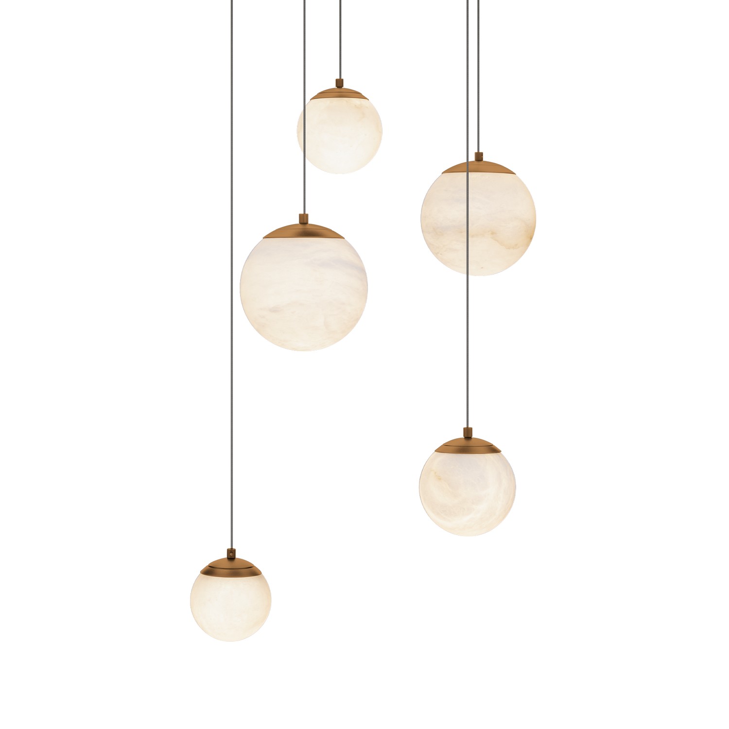 LED Pendant by Modern Forms - Pisces Collection, Aged Brass Finish - PD-34405R-AB
