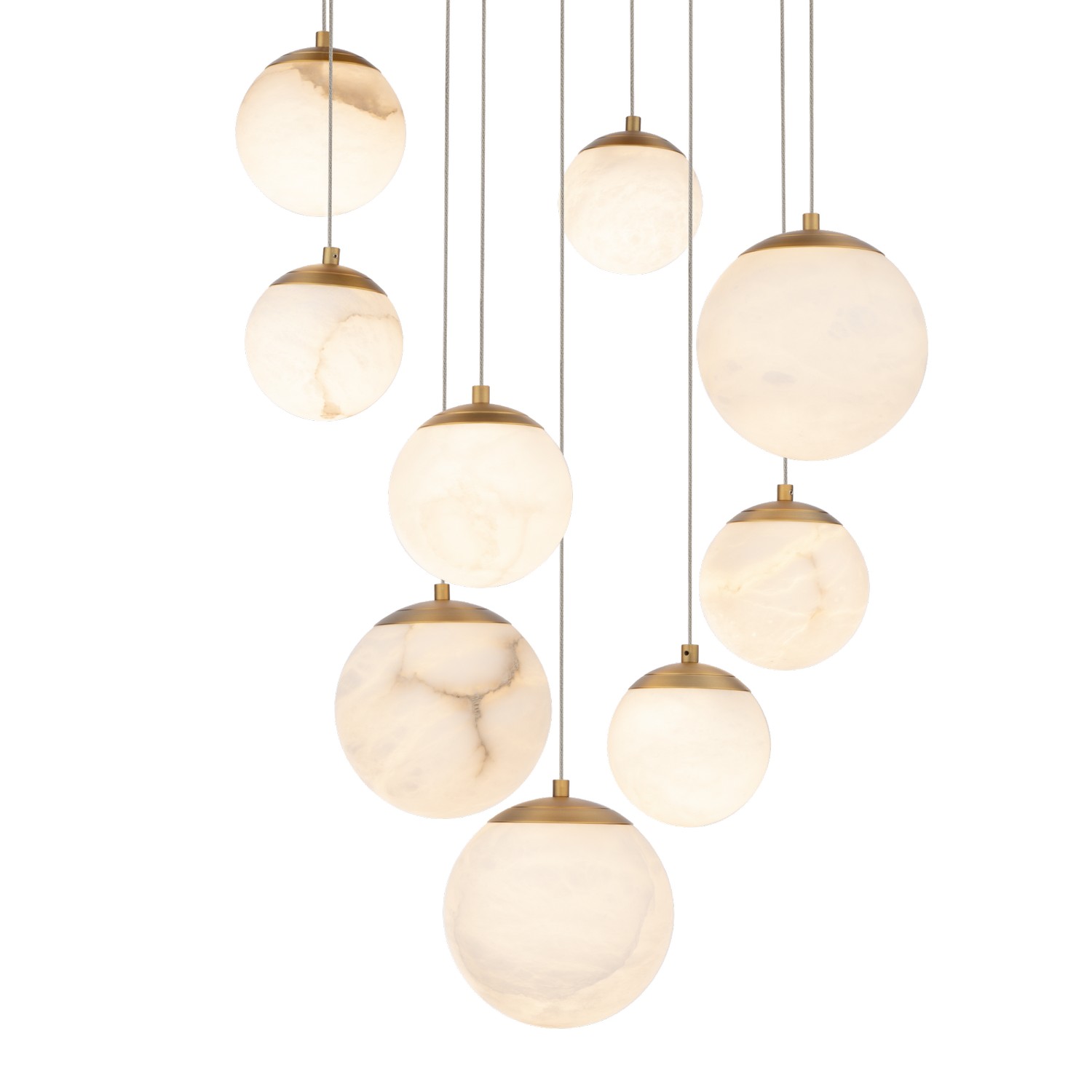 LED Pendant by Modern Forms - Pisces Collection, Aged Brass Finish - PD-34409R-AB