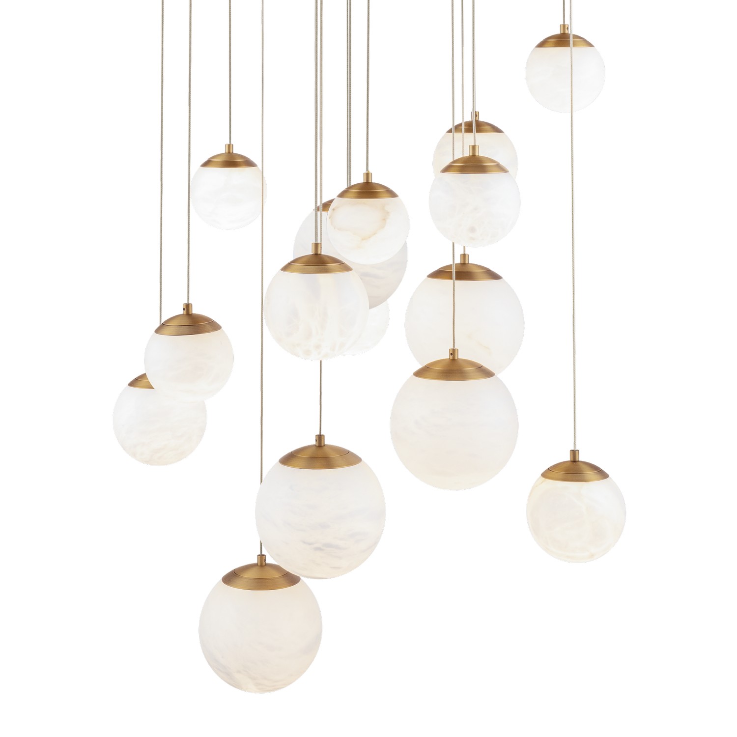 LED Pendant by Modern Forms - Pisces Collection, Aged Brass Finish - PD-34415R-AB