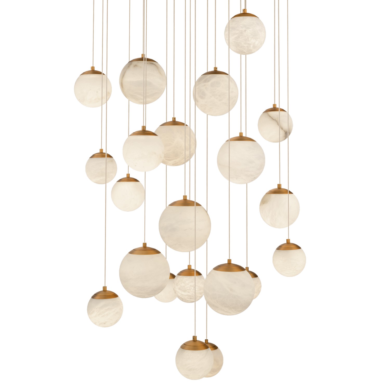 LED Pendant by Modern Forms - Pisces Collection, Aged Brass Finish - PD-34421R-AB