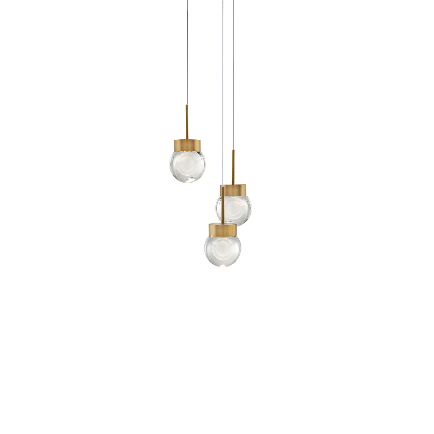 LED Pendant by Modern Forms - Double Bubble Collection, Aged Brass Finish - PD-82003R-AB