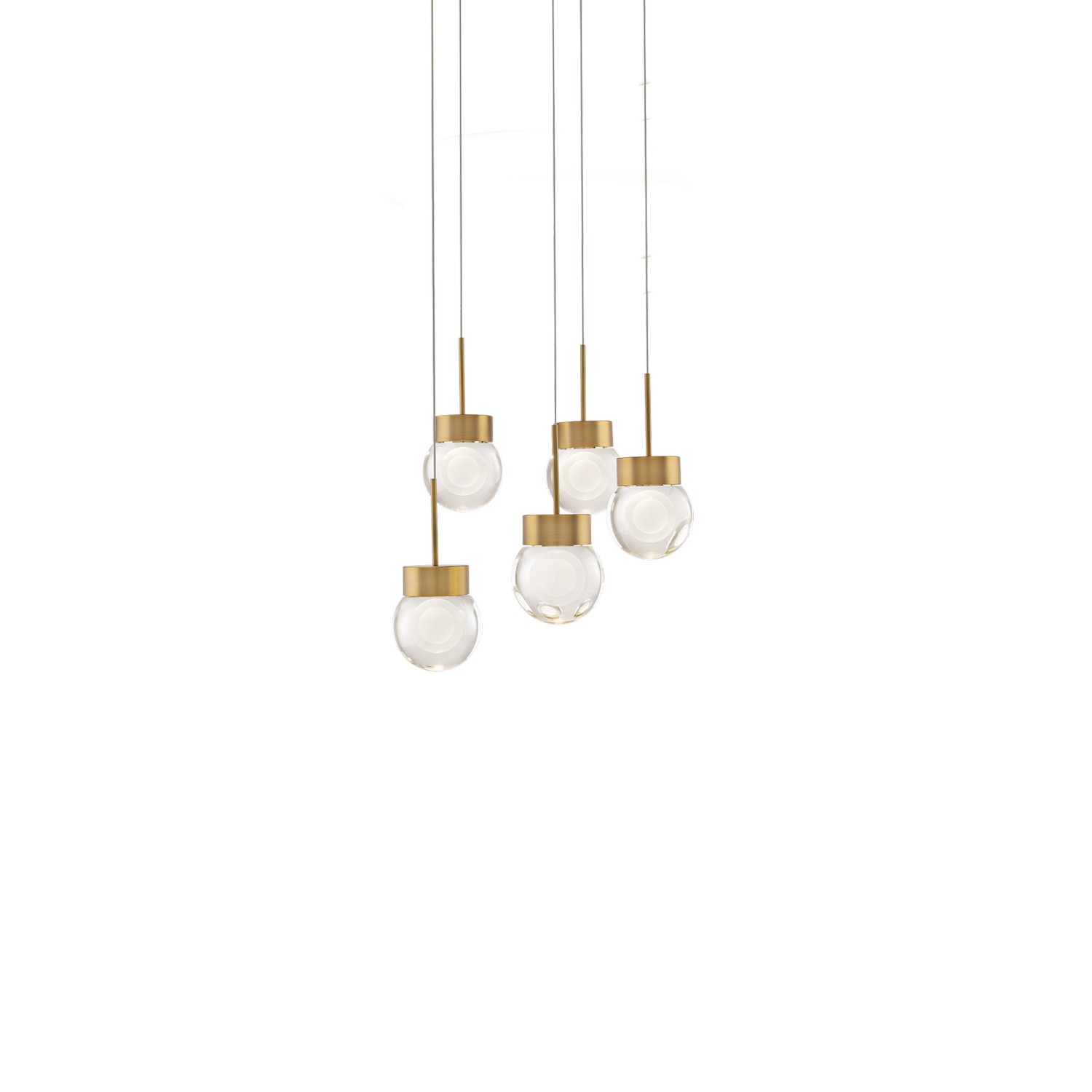 LED Pendant by Modern Forms - Double Bubble Collection, Aged Brass Finish - PD-82005R-AB